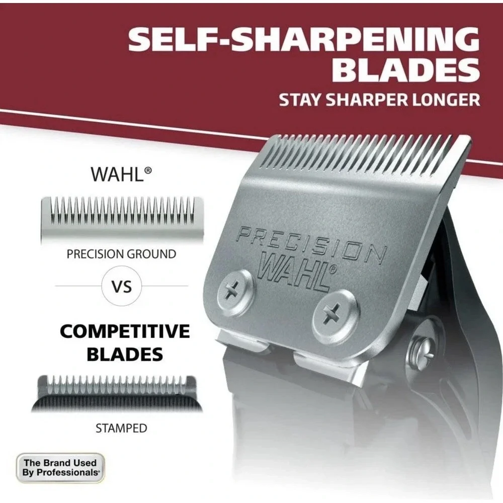 Wahl Chrome Pro Cut Corded Electric Hair Clipper Kit with Self Sharpening Blades